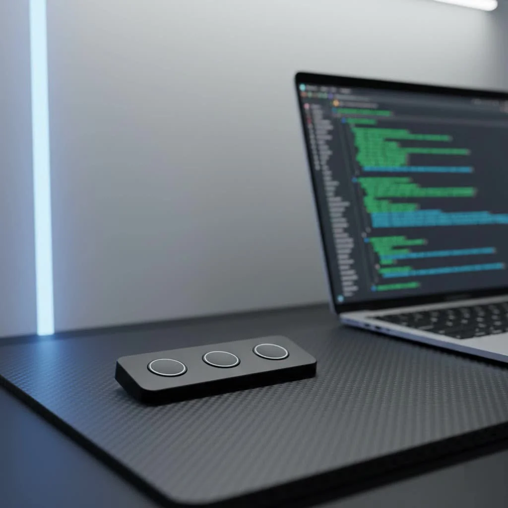 Modern living room with smart fan and light switch