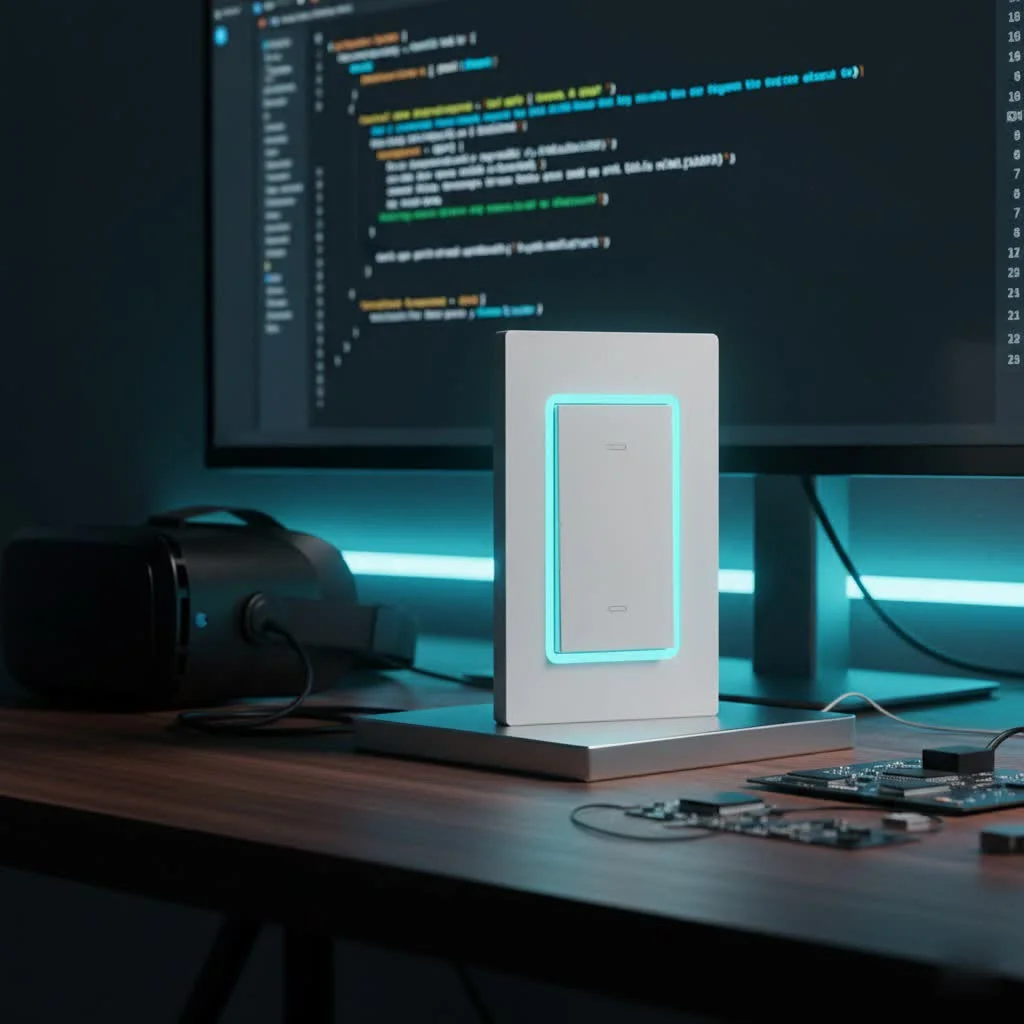 Smart light switch installed in a modern home